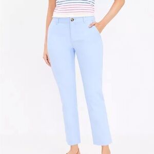 LOFT “Monroe Slim”Light Blue Ankle Chino Pants